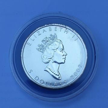 Feuille d'érable en argent de 1 oz, Australie 2002, capsule, Enlèvement ou Envoi, Argent