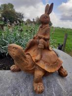 Superbe statue en fonte (le lièvre et la tortue ), Jardin & Terrasse, Enlèvement ou Envoi, Neuf, Autres matériaux, Animal