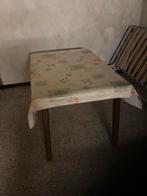 Vintage houten keukentafel, Ophalen, Gebruikt, Rechthoekig, Vintage