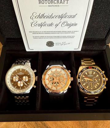 “THE THREE” HORLOGEBOX VAN ROTORCRAFT TWV1487€! 💯%NIEUW! beschikbaar voor biedingen