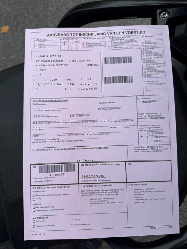 BMW GS R1250 TROPHY met registratieverzoek, Motoren, Motoren | BMW, Particulier, meer dan 35 kW, Motorrijbewijs A, ABS, Cardan-aandrijving