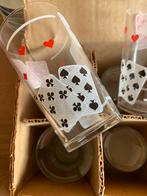 14 glazen met kaarten motief, Ophalen, Glas of Glazen, Overige stijlen, Glas