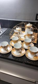 Koffieservies met dienblad in porcelein, Antiek en Kunst, Ophalen