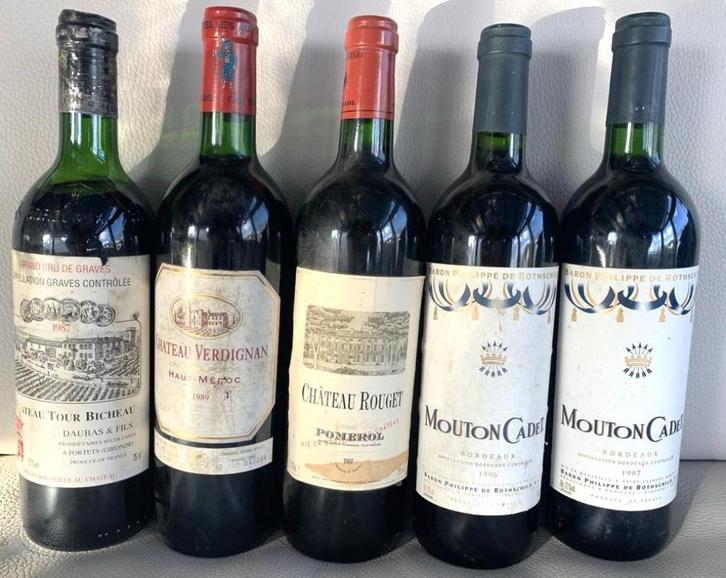 Franse klassewijn, mooi lot van 5 flessen, Verzamelen, Wijnen, Ophalen