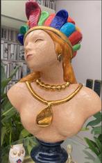 rare buste de femme en émaux de Longwy,, Ophalen