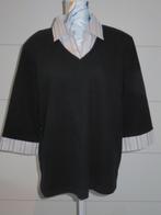 zwarte dames blouse met kraag - Maat 48 - Kingfield - bloes, Kleding | Dames, Kingfield, Ophalen of Verzenden, Maat 46/48 (XL) of groter