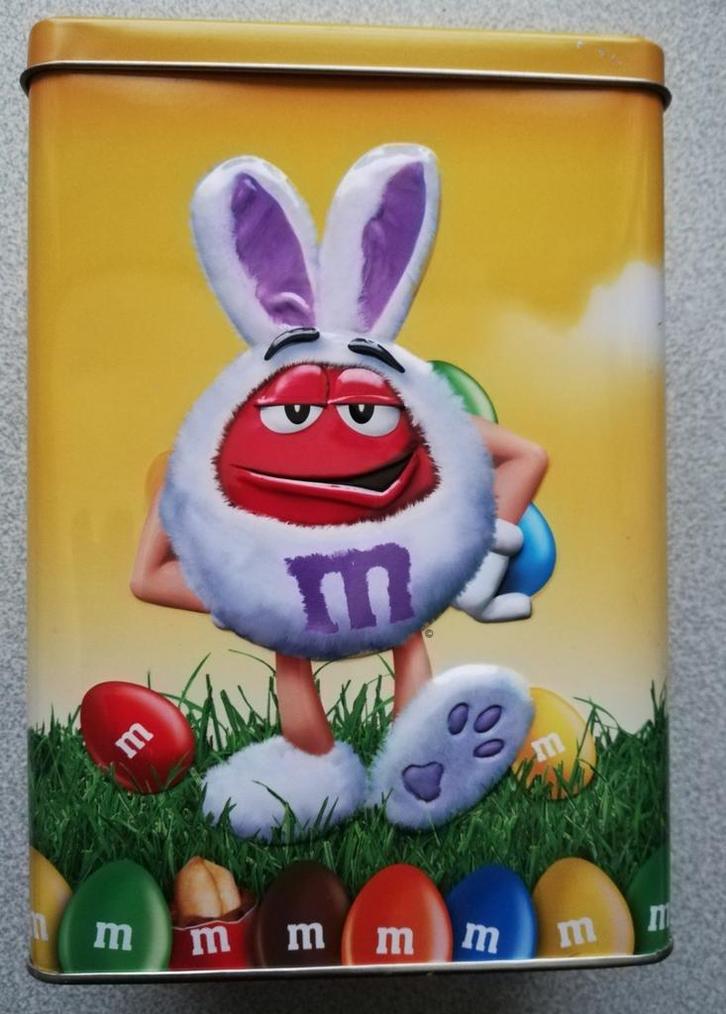 Boîte publicitaire m&m's, Collections, Boîte en métal, Comme neuf, Enlèvement ou Envoi