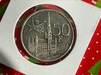 België - ZILVER 50 Bef Fr wereldtentoonstelling- 1958, Ophalen, Zilver, Losse munt