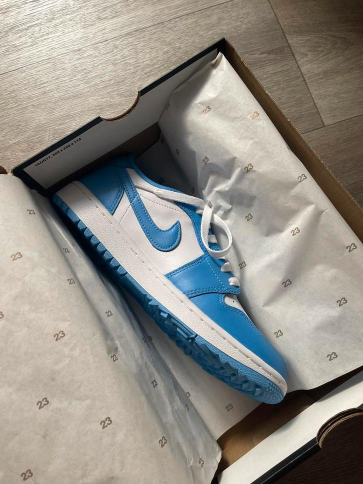 Jordan 1 Low OG Golf UNC maat 41, Kleding | Heren, Schoenen, Nieuw, Sneakers, Blauw, Ophalen