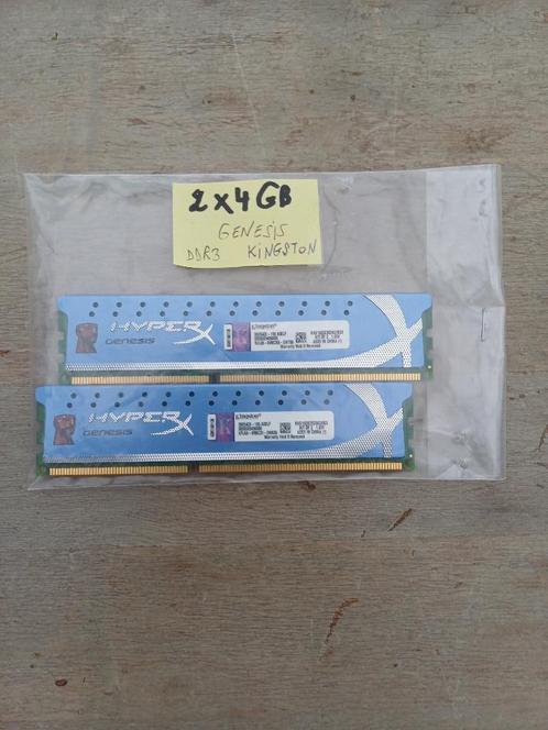Ram geheugen Kingston 2 x 4 GB voor desktop, Computers en Software, RAM geheugen, Zo goed als nieuw, Desktop, 8 GB, DDR3, Ophalen of Verzenden