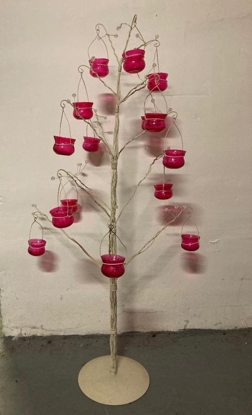 Metalen boom-kerstboom voor theelichtjes, Huis en Inrichting, Woonaccessoires | Kandelaars en Kaarsen, Zo goed als nieuw, Kandelaar
