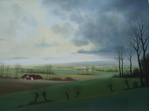 Piet Willequet (1950): Landschap Vlaamse Ardennen (159x126cm, Antiek en Kunst, Kunst | Schilderijen | Klassiek, Ophalen