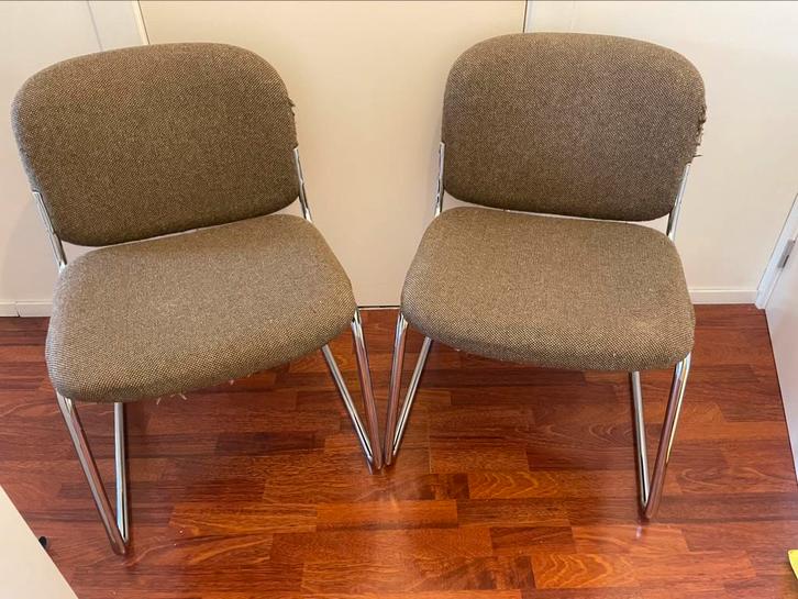 Vintage stoelen, Huis en Inrichting, Stoelen, Gebruikt, Twee, Ophalen
