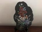 Leisteen beschilderd met wilde bloemen Tomsin, Antiquités & Art, Enlèvement ou Envoi