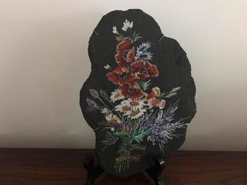 Leisteen beschilderd met wilde bloemen Tomsin beschikbaar voor biedingen