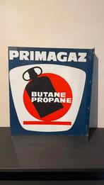 Emaille bord dubbelzijdig primagaz, Ophalen, Zo goed als nieuw, Reclamebord