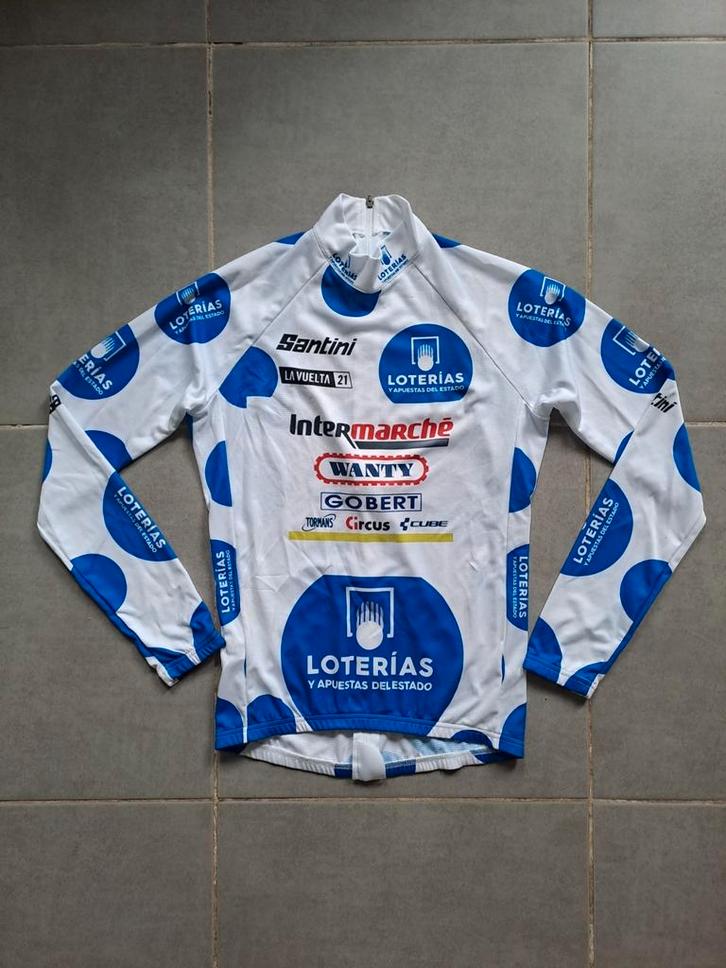 Wielertrui Vuelta 2021 leiderstrui Intermarché-Wanty, Fietsen en Brommers, Fietsaccessoires | Fietskleding, Zo goed als nieuw