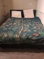 Zwart bed met hoofdbord 140 x 200, Huis en Inrichting, Slaapkamer | Bedden, Ophalen, Zwart, Tweepersoons, 140 cm