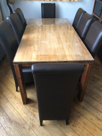 Table de salle à manger en Teck + 8 chaises