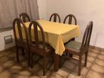 6 art deco houten  stoelen en tafel, Antiek en Kunst, Ophalen