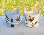 deux petits cache pot seau en bois decor marine, Enlèvement ou Envoi, Utilisé, Autres matériaux
