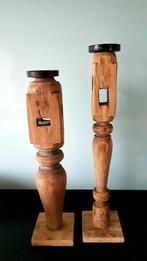 Kandelaars hout, Huis en Inrichting, Woonaccessoires | Kandelaars en Kaarsen, Ophalen, Zo goed als nieuw, Hout