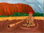 Peinture toile Mont Uluru aborigène cadre schilderij, Enlèvement