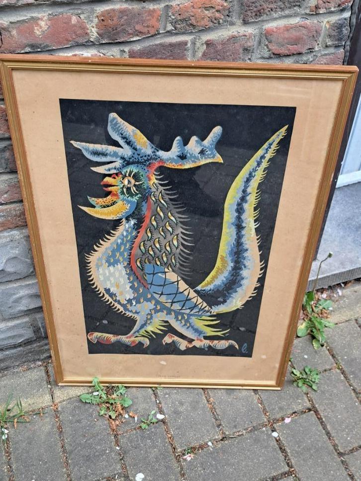 lithographie coq de jean lurcat, Antiek en Kunst, Kunst | Litho's en Zeefdrukken, Ophalen of Verzenden
