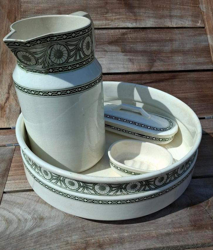 Porcelein lampetset Petrus Regout Maastricht, Antiek en Kunst, Antiek | Tin, Ophalen