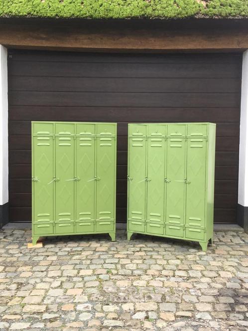 Vintage industriële Lockerkasten jaren 1950’s, Huis en Inrichting, Kasten | Lockerkasten, Gebruikt, Ophalen