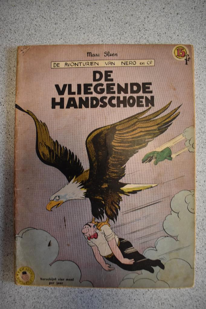 Nero Reeks 1_ N23b De Vliegende Handschoen_1 druk_1957, Boeken, Stripverhalen, Gelezen, Eén stripboek, Ophalen of Verzenden