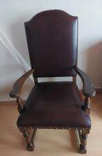 Bijzetzetel massief eik / bruin leder, Ophalen