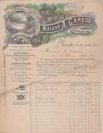 1900 : Facture de # Maison A. GARSOU, rue de Norvège, 3, BXL, Collections, Oude facturen., Utilisé, Enlèvement ou Envoi