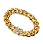 Gourmette-armband met zirkonium ingelegd, Ophalen of Verzenden, Nieuw, Staal