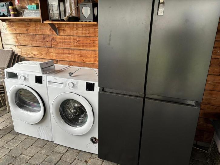 Haier Amerikaanse ijskast + Beko wasmachine en droogkast, Elektronische apparatuur, Wasmachines, Zo goed als nieuw, Voorlader