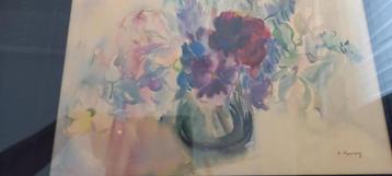 bloemenaquarel Alicia Rymowicz (1902-1992) beschikbaar voor biedingen