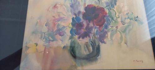 bloemenaquarel Alicia Rymowicz (1902-1992), Antiek en Kunst, Kunst | Schilderijen | Modern, Ophalen