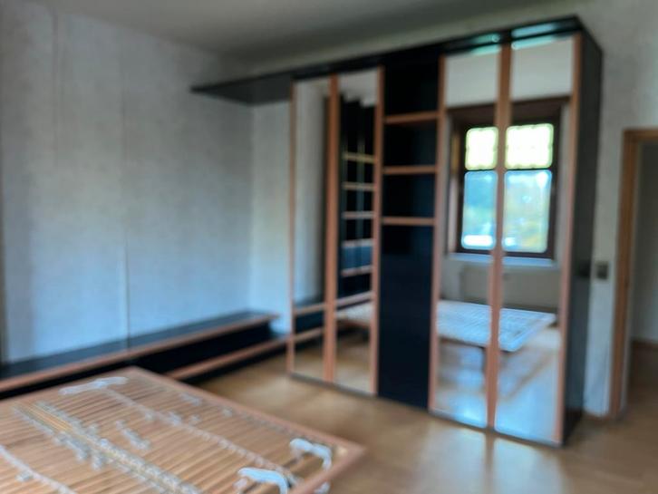 Interlubke moderne slaapkamer, zwart, licht hout, Huis en Inrichting, Slaapkamer | Complete slaapkamers, Zo goed als nieuw, Tweepersoons
