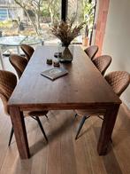 Houten eettafel massief 220cm, Huis en Inrichting, Ophalen, Gebruikt, 100 tot 150 cm, 200 cm of meer