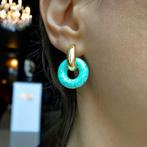 Boucles d'oreilles avec turquoise, plaquées or 14 carats, Bijoux, Sacs & Beauté, Boucles d'oreilles, Comme neuf, Bleu, Autres matériaux