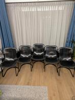 Ensemble de 5 chaises design vintage Willy Rizzo — Modèle C2, Maison & Meubles, Vintage, Enlèvement, Cuir, Noir