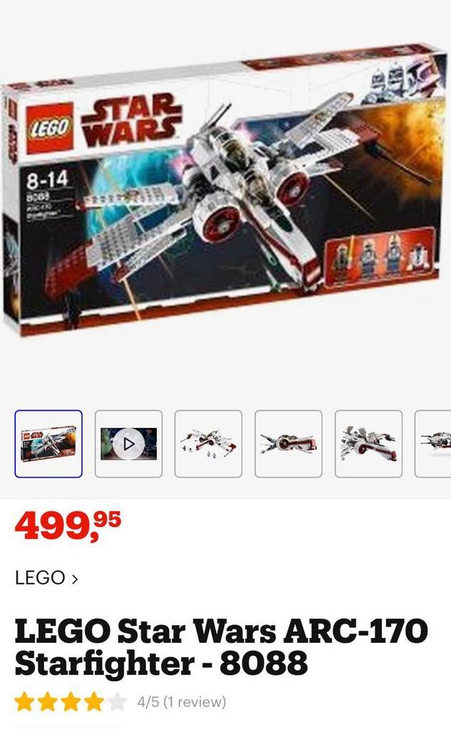 Lego star wars ARC-170 Starfighter (8088), Kinderen en Baby's, Speelgoed | Duplo en Lego, Zo goed als nieuw, Lego, Ophalen