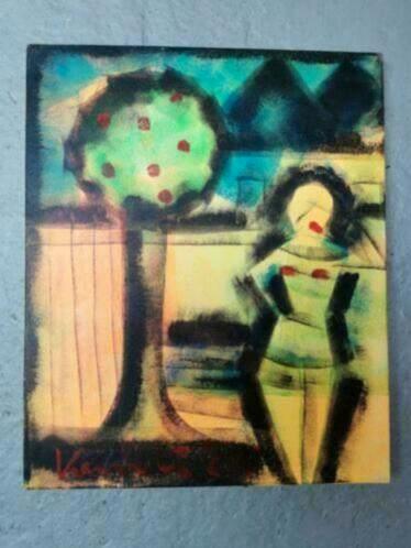 Acrylique sur toile originale signée Jacob Kanbier, Antiquités & Art, Art | Peinture | Classique, Enlèvement