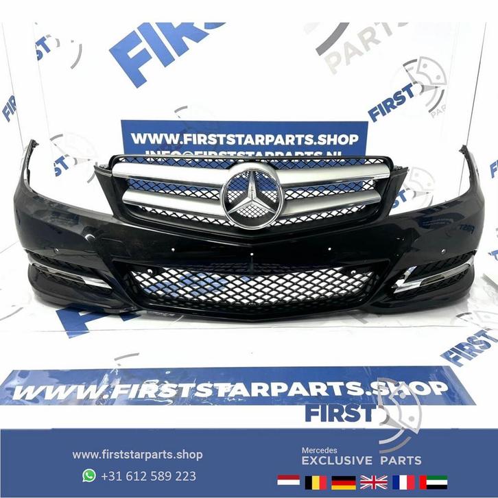 W204 C204 Mercedes C Klasse FACELIFT VOORBUMPER COMPLEET + G, Auto-onderdelen, Carrosserie, Bumper, Mercedes-Benz, Voor, Gebruikt