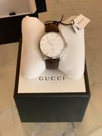 Gucci G-Timeless Silver automaat, Handtassen en Accessoires, Horloges | Heren, Ophalen, Zo goed als nieuw, Leer