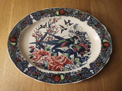 Grote dineerschotel met fazanten, Antiek en Kunst, Antiek | Servies los, Ophalen of Verzenden