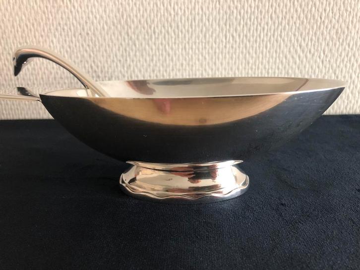 Christofle-Gallia saucière cygne métal argenté., Collections, Collections Autre, Utilisé, Enlèvement ou Envoi