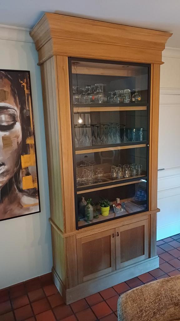 VITRINEKAST  - LANDELIJK  [ EIKENHOUT  ], Huis en Inrichting, Kasten | Vitrinekasten, Eikenhout, Ophalen