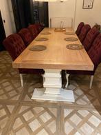 Grande table à manger et 8 fauteuils en velours, Ophalen, Gebruikt, 100 tot 150 cm, 200 cm of meer