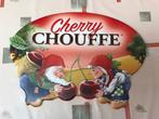 Panneau d'affichage en métal Cherry Chouffe, Collections, Enlèvement ou Envoi, Utilisé, Panneau, Plaque ou Plaquette publicitaire